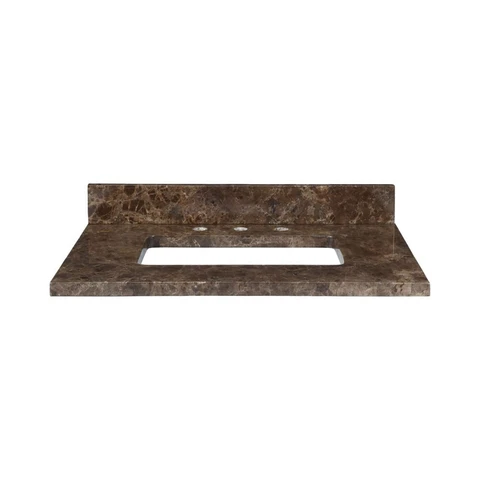 31 Inch Stone Top for Rectangular Undermount Sink-Dark Emperador Finish Cover