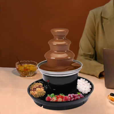 3 Tier Stainless Steel Luxury Cheese Cascading Fondue Chocolate Fountain Machine - Image 1 of 4