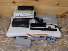 Nintendo Wii Black Console w/ All Cords Controller Wii Fit Board 3 Games Lot