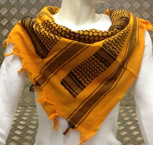 100% Algodón Shemagh / Árabe Bufanda/Pashmina/Envuelva/Sarong. Naranja & Negro - Imagen 1 de 6