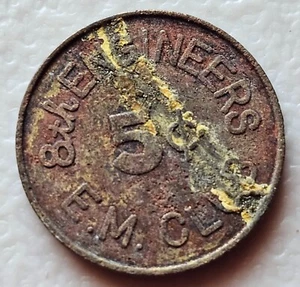 Beaver's Lodge 8th Engineers EM 5 Cents US Military Club Medaille - Bild 1 von 2