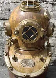 Boston Rzadki antyczny kask nurkowy Mark V Miedziano-mosiężny kask nurkowy - Zdjęcie 1 z 9