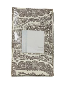 Crate & Barrel Brown and Cream Paisley Medallion King Sham 2-Packs - Picture 1 of 1