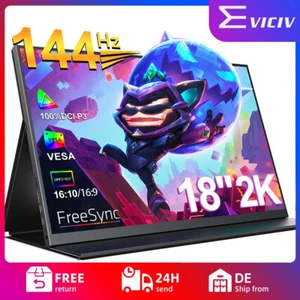 EVICIV Portable Monitor 18" 2K 144hz QHD Extended Bildschirm Für PS5/Xbox/Handy - Afbeelding 1 van 14