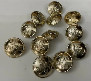 12 X ERII ARMY GRENADIER GUARDS 25mm STAYBRITE GOLD MILITARY ARMY BUTTONS - Picture 1 of 5