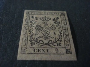 MODENA ASI 1855 ITALIA ANTICHI STATI 9 CENT NUOVO SEGNAT GIORN CAT BOLAFFI  NR 3 - Bild 1 von 2