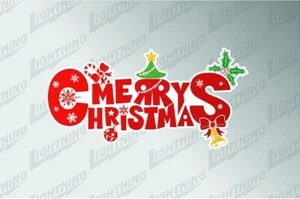 Merry Christmas Vinyl Decal Sticker for Window Car van bike Laptop Fridge - Picture 1 of 1