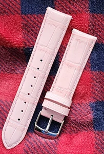 OFERTA 20mm Rosa Cuero Genuino Repujos Correa de Reloj Intercambiable - Imagen 1 de 5