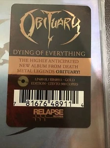 vinyl records- Obituary- Dying of Everything- New , Signed by All Band Members - Picture 1 of 18