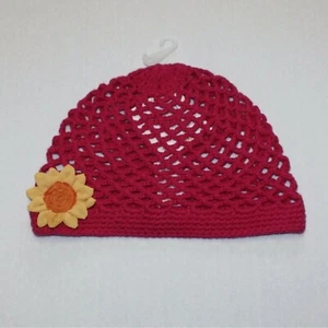 Gymboree Sunflower Smiles Girl's Pink Crochet Hat in size 3-4 NWT - Picture 1 of 2
