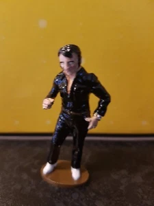 Hand painted Metal cast figure Elvis in Black Leather MIB - Bild 1 von 3