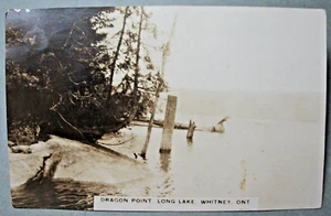 1915 Ära RPPC Dragon Point, Long Lake, Whitney, Ontario, Kanada Postkarte - Bild 1 von 2