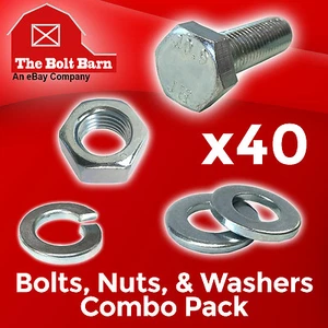 (40) Tornillos hexagonales M8-1,25x20 clase 10,9 pernos hexagonales, tuercas, arandelas, arandelas de bloqueo - Imagen 1 de 5