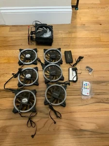 Pc case fans upHere 120mm RGB Case ,Quiet LED BLACK 6 fans - Zdjęcie 1 z 12