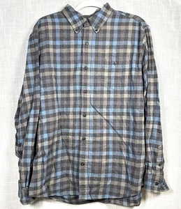 Weatherproof Original Vintage Plaid Grey Blue Button Down Flannel Shirt Size XL - Picture 1 of 13