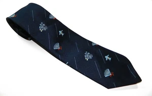 Men's Vintage JULES PILCH NECKTIE Tie ANCHORMAN WIDE 1970's ITALY LADY IN BLUE - Picture 1 of 3