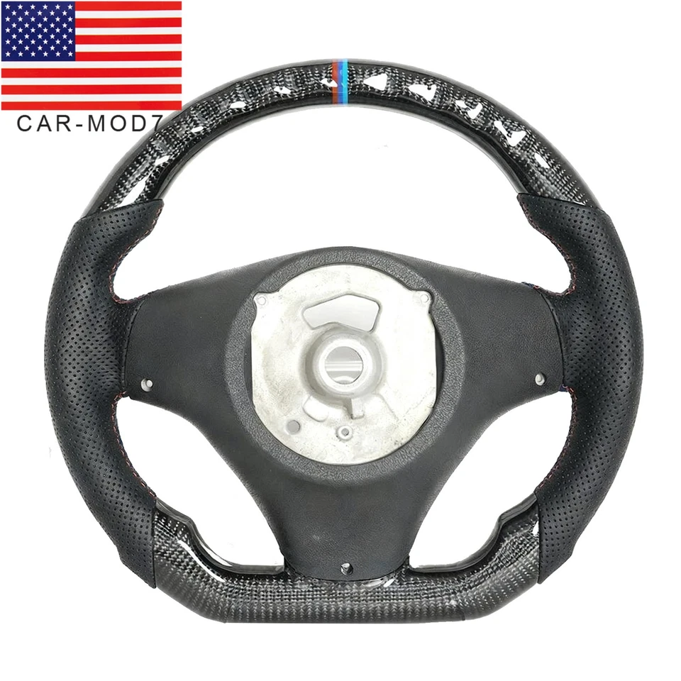 Carbon Fiber Perforated Leather Steering Wheel For BMW M3 E90 E92 E93 05-12 SSG - Image 1 of 4