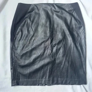 Chico's Black Faux Leather Pencil Skirt Chicos Size 2 / US 12 - Picture 1 of 10