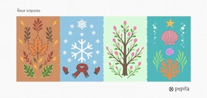 Four Seasons Needlepoint Canvas - Picture 1 of 2