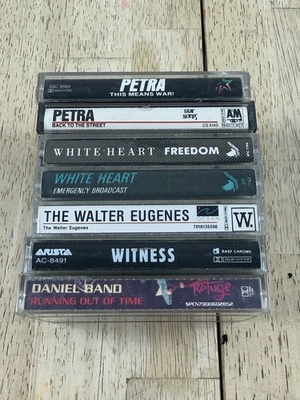 Lot of 7 Christian Rock Metal Cassette Tapes Petra White Heart Witness Walter - Image 1 of 4