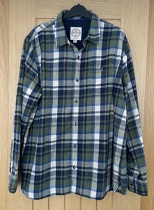 Fat Face Men’s Green Check Long Sleeved Shirt Size XL Regular Fit Button Up - Picture 1 of 8