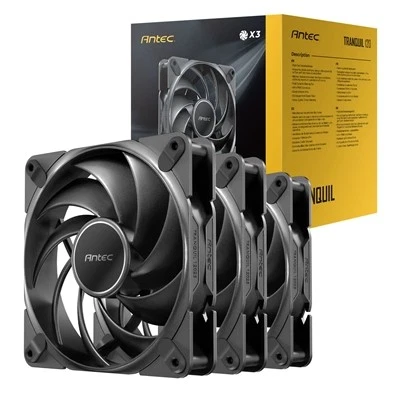 Antec Tranquil 120 Pwm Case Fan 3-Pack - Fluid Dynamic Bearing 400-2000 Rpm Blac - Image 1 of 1