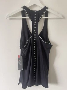 Under Armour Heatgear Racer Tank Top Black Women's UK Size XS BRAND NEW - Picture 1 of 4