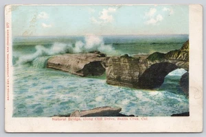 Natural Bridge Along Cliff Drive Santa Cruz California CA 1910 Postcard - Picture 1 of 2
