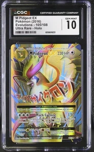 CGC 10 GEM MINT Pokemon XY Evolutions M Pidgeot EX 105/108 - Picture 1 of 2