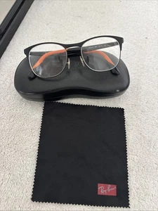 RAY BAN RB 6412 2904 Orange & Black  ROUND AUTHENTIC EYEGLASSES RX 52-18-145 - Picture 1 of 16