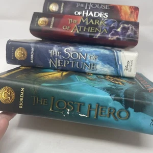 The Heroes of Olympus Rick Riordan Series Book Set 1-4 First Editions Disney - Imagen 1 de 18