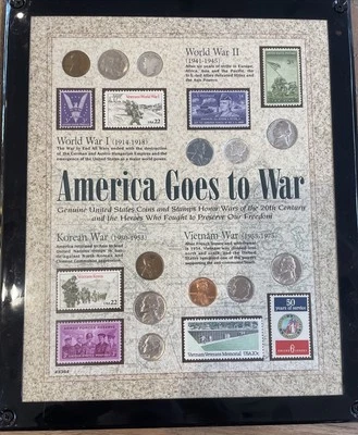 America Goes to War: Genuine U.S. Coins and Stamps Honor Wars of 20th Century - Image 1 of 4