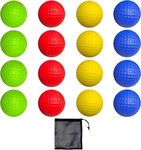 Paquete de 16 pelotas de práctica de golf de espuma suaves de vuelo limitado, perfectas... - Imagen 1 de 7