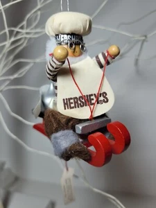  Kurt Adler Hershey's Wooden Christmas Elf Ornaments - Picture 1 of 3