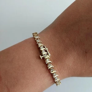 14kt gold  2ct diamond tennis bracelet  - Picture 1 of 5