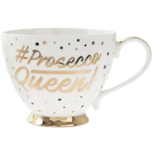 THE LEONARDO COLLECTION "# PROSECCO QUEEN!" FOOTED COFFEE MUG-GOLD EDITION - NIB - Picture 1 of 1