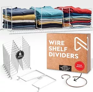 Tall White Wire Shelf Dividers for Closet Organization – Sturdy and Easy Set - Picture 1 of 4