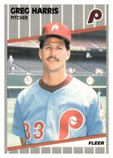 1989 Fleer 570 Greg Harris   Philadelphia Phillies