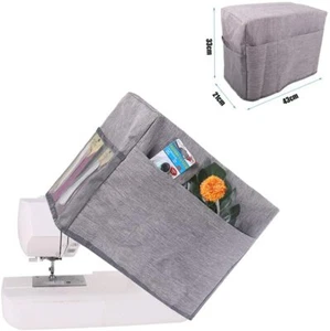 Cubierta antipolvo para máquina de coser con bolsillos de almacenamiento grises para la mayoría de las máquinas domésticas - Imagen 1 de 1