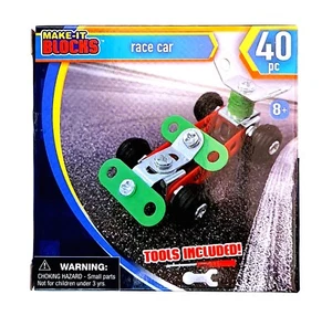 MAKE-IT BLOCKS - RACE CAR - 40 PCS. TOOLS INCLUDED 8+ NEW - Picture 1 of 1