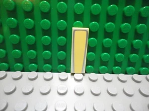 Lego 1 Bright Yellow 1x3 tile printed with silver outline and light aqua - Picture 1 of 1