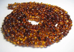 Genuine Elegant Cognac Baltic Amber Necklace 120 cm !!!  - Picture 1 of 1