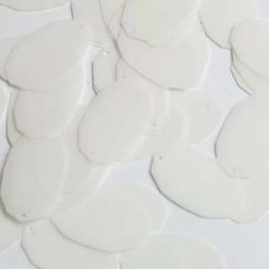 Lentera ovalada gema facetaria 1,25" blanca ostra transparente brillante mate reversible - Imagen 1 de 2