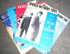 1960's Sheet Music: You'll Never Walk Alone/Sylvia's Mother/World Without Love.. - Imagen 1 de 13