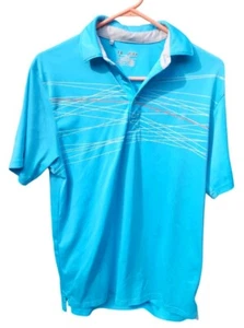 Camisa Polo Under Armour Heatgear Para Hombre Mediana Azul Rayas Suelta Rendimiento - Imagen 1 de 4
