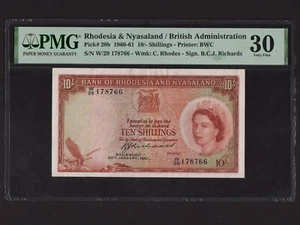 Rhodesien & Nyasaland: P-20b, 10 Shillings, 1961 * QEII * PMG ss 30 * - Bild 1 von 2