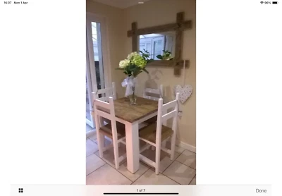 Farmhouse Style, Rustic Dining Table And 4 Chairs - Image 1 of 4