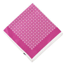 New $215 KITON Fuchsia Pink Floral Medallion Print Silk Pocket Square