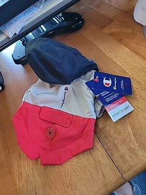 Champion nwt Dog Rain Jacket Water Resistant + Functional Built In Leash Hole... - Image 1 of 4