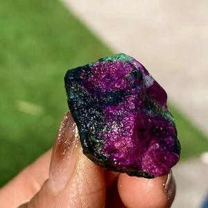 13G Natural green Ruby zoisite (anylite) crystal Wand Obelisk Point Healing - Picture 1 of 16